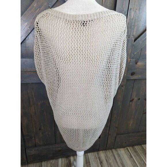 Tommy Bahama Women's Open Knit Boat Neck Sheer Pullover Tunic Sweater Tan Small - Picture 3 of 8